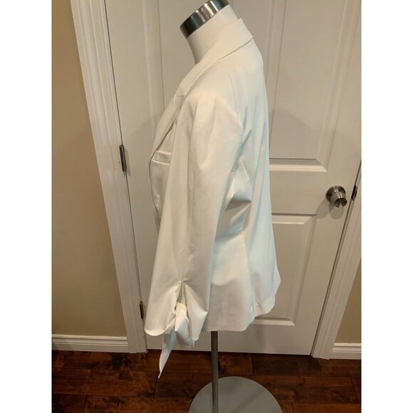 Veronica Beard White Corrine Single-Breasted Tie-Cuff Dickey Jacket Size 10 $650 - Picture 6 of 9